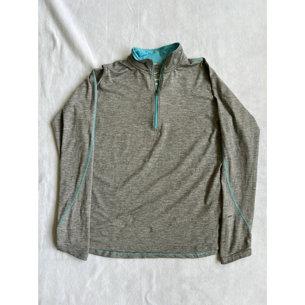 Nike Dri Fit Women's Gray Heathered Running Quarter Zip Pullover Size Large